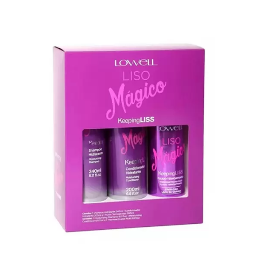 Kit Lowell Keeping Liss Liso Mágico Intenso Caixa Presente