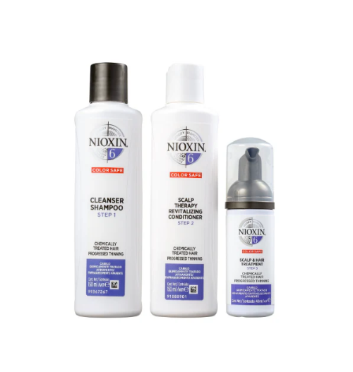 Kit Nioxin Trial Sistema 6 de Tratamento Contra Afinamento Capilar (3 Produtos)