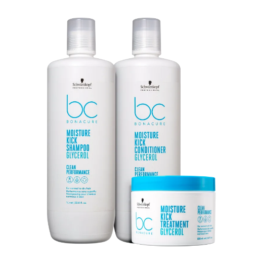 Kit Schwarzkopf Professional BC Bonacure Clean Performance Moisture Kick Trio (3 Produtos Grandes)