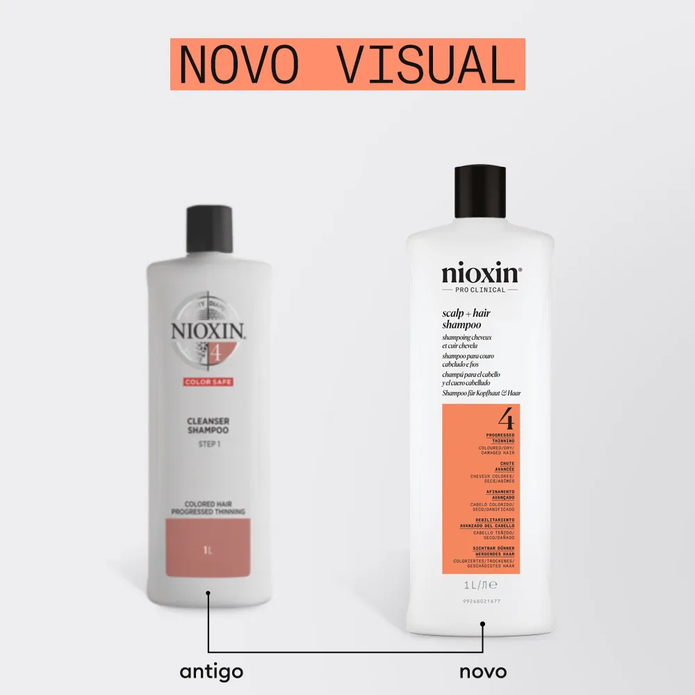 Nioxin Sistema 4 - Shampoo Contra Afinamento Capilar 1L