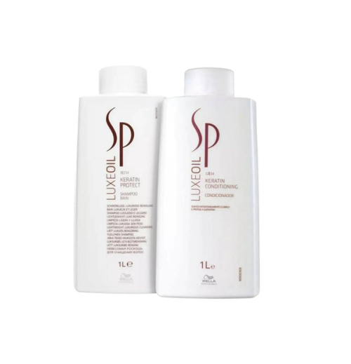 Kit Wella SP Luxe Oil Keratin Shampoo 1000ml + Condicionador 1000ml