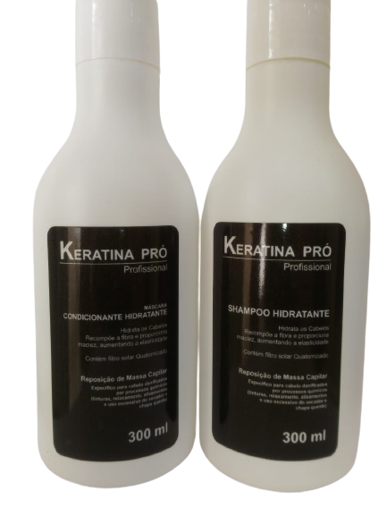 Keratina Pró Shampoo e Condicionador 300ml
