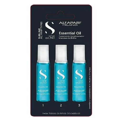 Kit Alfaparf Semi Di Lino Sublime Essential Oil - 03 Ampola Capilar 13ml