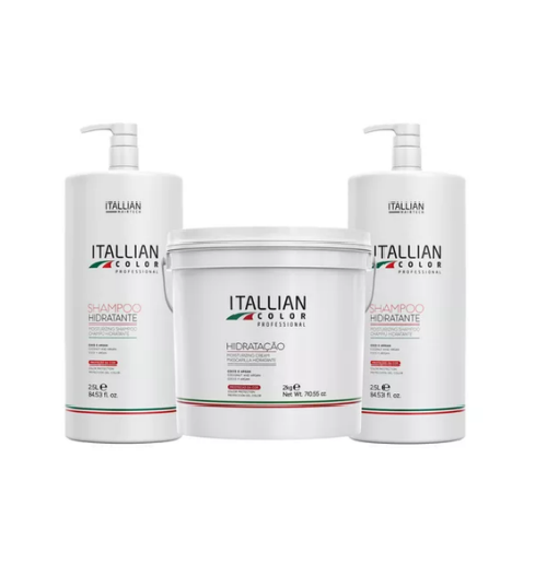 Kit Itallian Shampoo 2,5L Cond. 2,5L e Máscara 2Kg