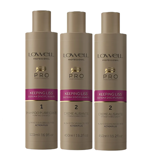 Kit Lowell Keeping Liss Sem Formol - Shampoo 5000ml + 2 Creme 450ml