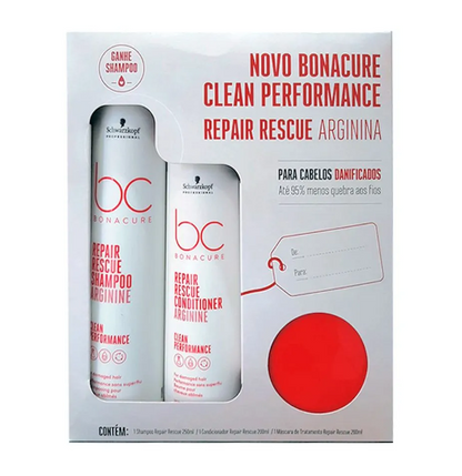 Kit Schwarzkopf Professional BC Bonacure Clean Performance Repair Rescue Trio (3 Produtos)