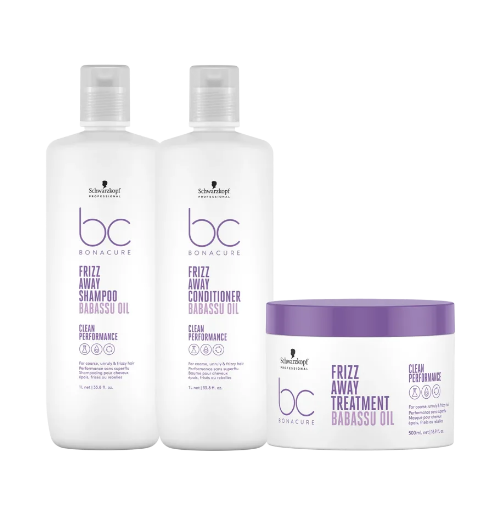 Kit Schwarzkopf Professional Bc Bonacure Clean Performance Frizz Away Trio(3 Produtos Grandes)