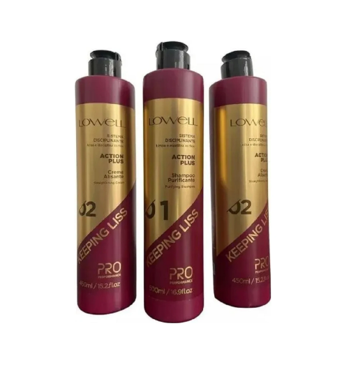 Kit Lowell Keeping Liss Sem Formol - Shampoo 450ml + 2 Creme 450ml