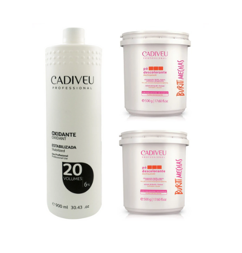 Kit Cadiveu 2x Pó Buriti + 1x Oxidante 20v
