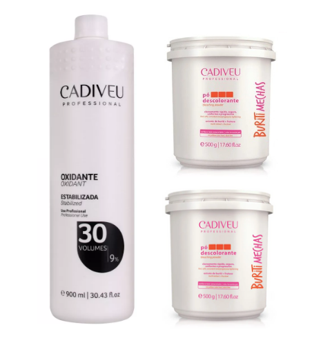 Kit Cadiveu 2x Pó Buriti + 1x Oxidante 30v