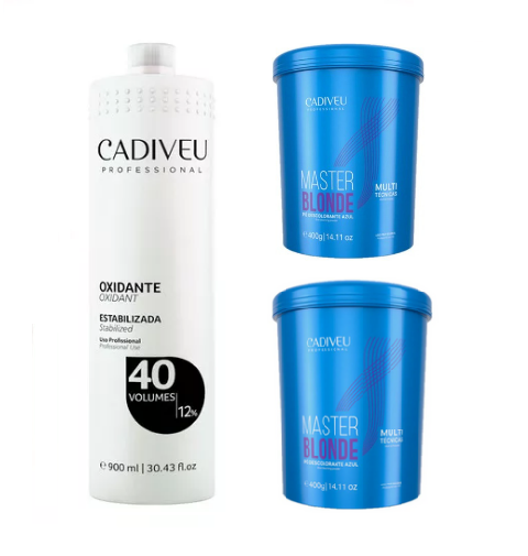 Kit Cadiveu 2x Pó Master Blond + 1x Oxidante 40v