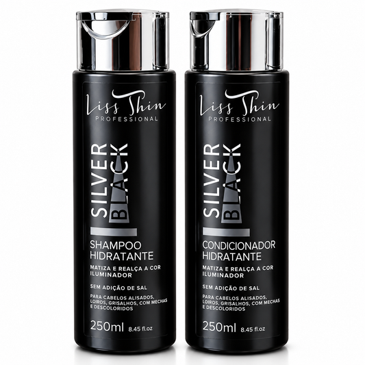 Kit Com - 1 Shampoo E 1 Condicionador Matizador Silver Black