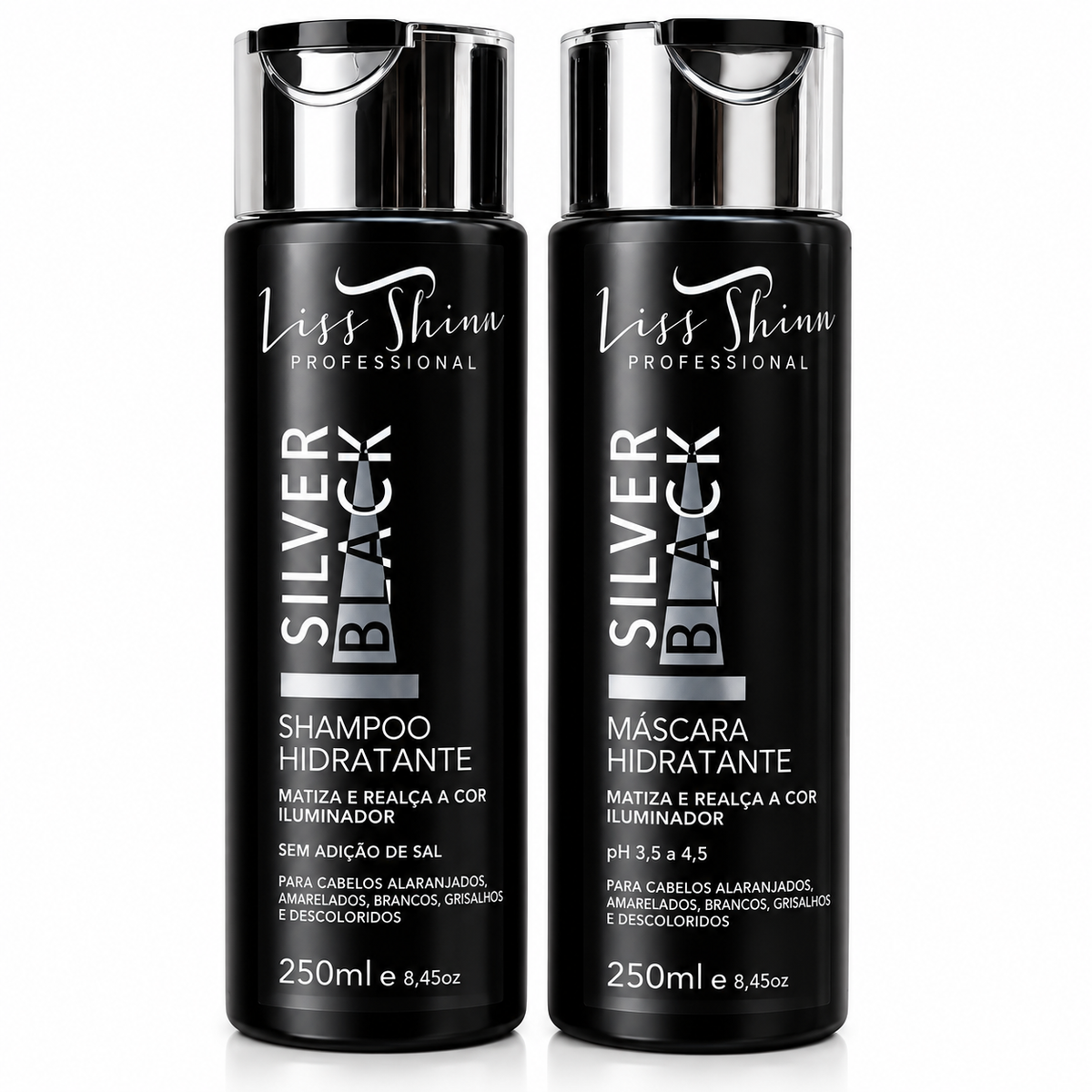 Kit Com 1 Shampoo E 1 Máscara Matizadora Silver Black