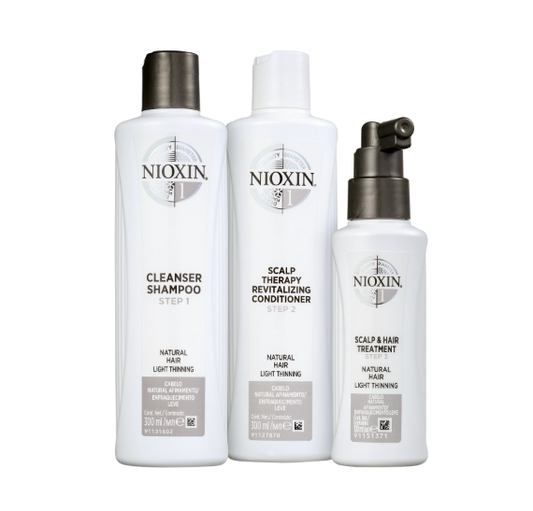 Kit Nioxin Loyalty Sistema 1 de Tratamento Contra Afinamento Capilar (3 Produtos)