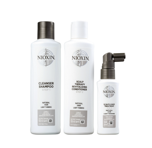 Kit Nioxin Trial Sistema 1 de Tratamento Contra Afinamento Capilar  (3 Produtos)