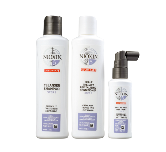 Kit Nioxin Trial Sistema 5 de Tratamento Contra Afinamento Capilar (3 Produtos)