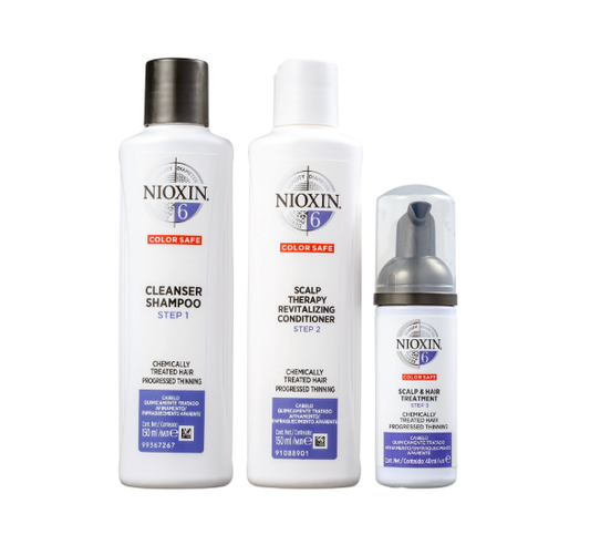Kit Nioxin Trial Sistema 6 de Tratamento Contra Afinamento Capilar (3 Produtos)