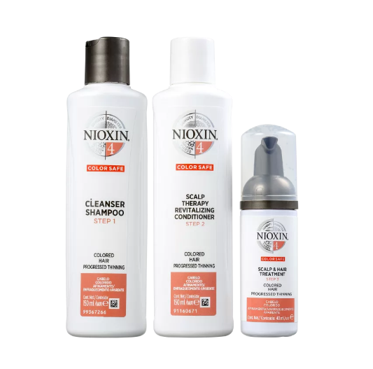 Kit Nioxin Trial Sistema 4 de Tratamento Contra Afinamento Capilar (3 Produtos)