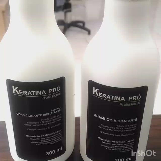 Keratina Pró Shampoo e Condicionador 300ml